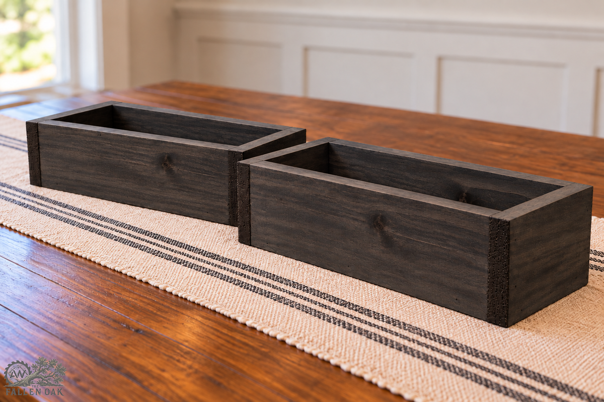 Handcrafted Wood Centerpiece Box – Rustic Farmhouse Table Decor